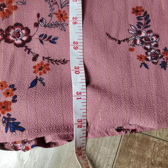 Lily Rose Mauve Floral Metallic Striped Women's Mini Dress Size XS NWOT - Picture 13 of 14